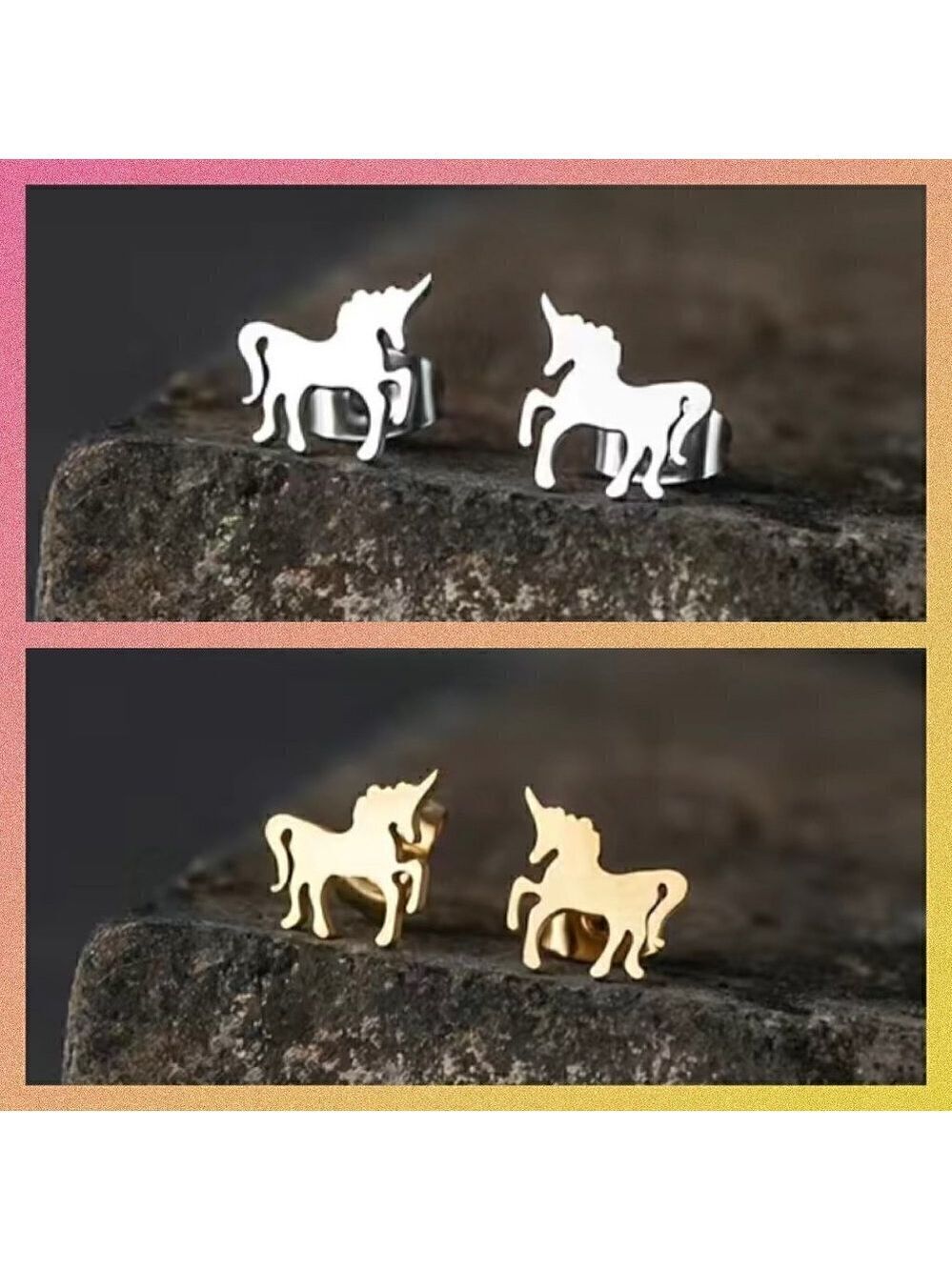 Small Unicorn Stainless Steel Stud Earrings #1205